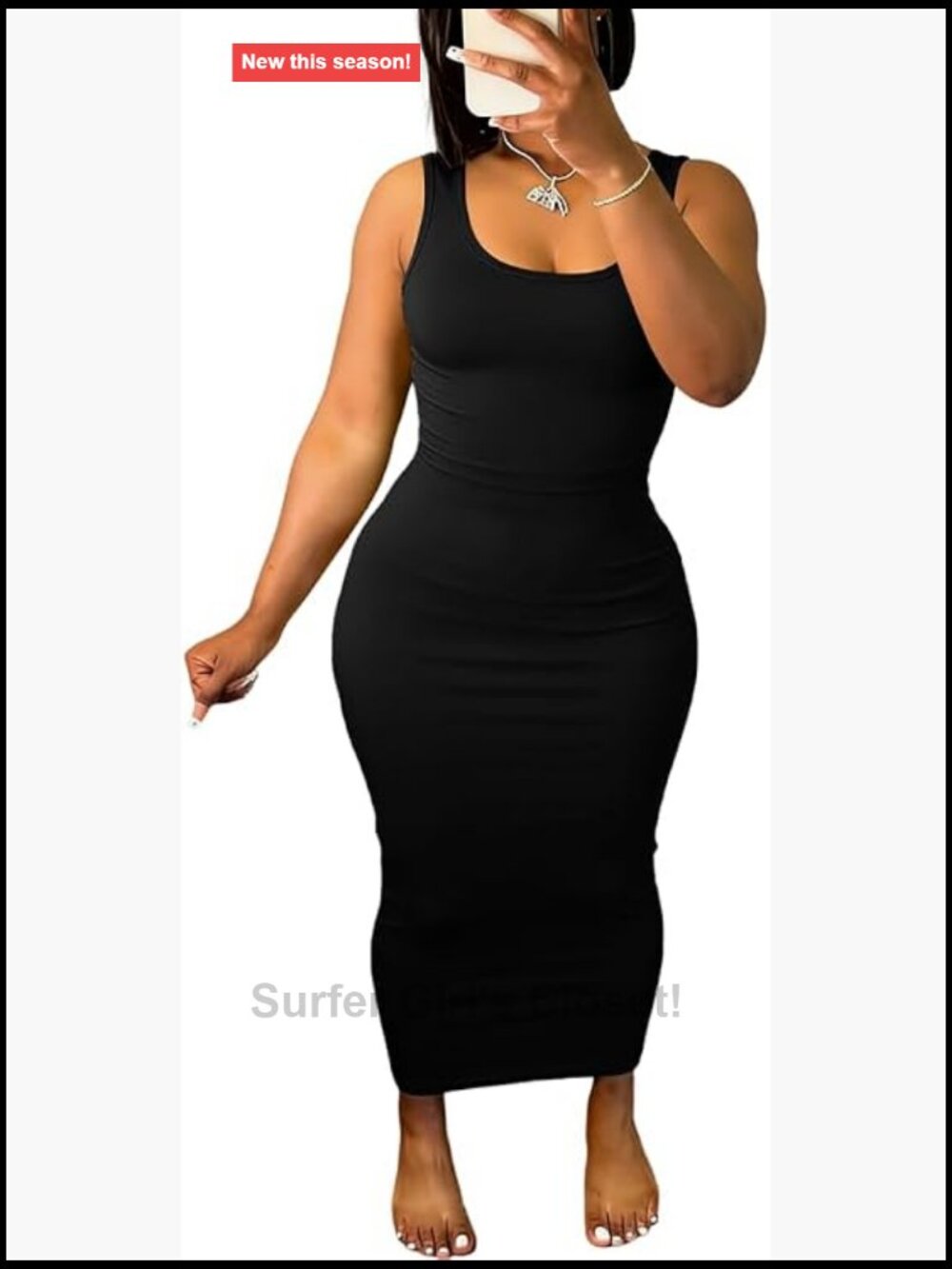 Sleeveless Bodycon Maxi Dress Summer Form Fitting Tank Casual Party